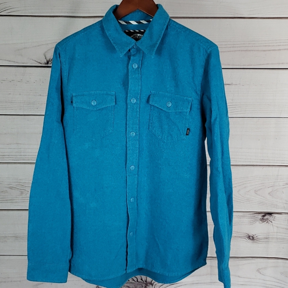 Vans• M shirt flannel button up long sleeve blue
